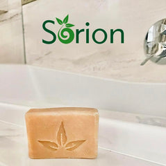 Sorion soap in bath setting for daily cleansing ritual.
