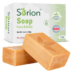 Sorion soap bar with coconut oil for moisturized skin.