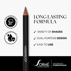 SORMÉ dual-ended brow pencil and brush facilitates precise filling and grooming.