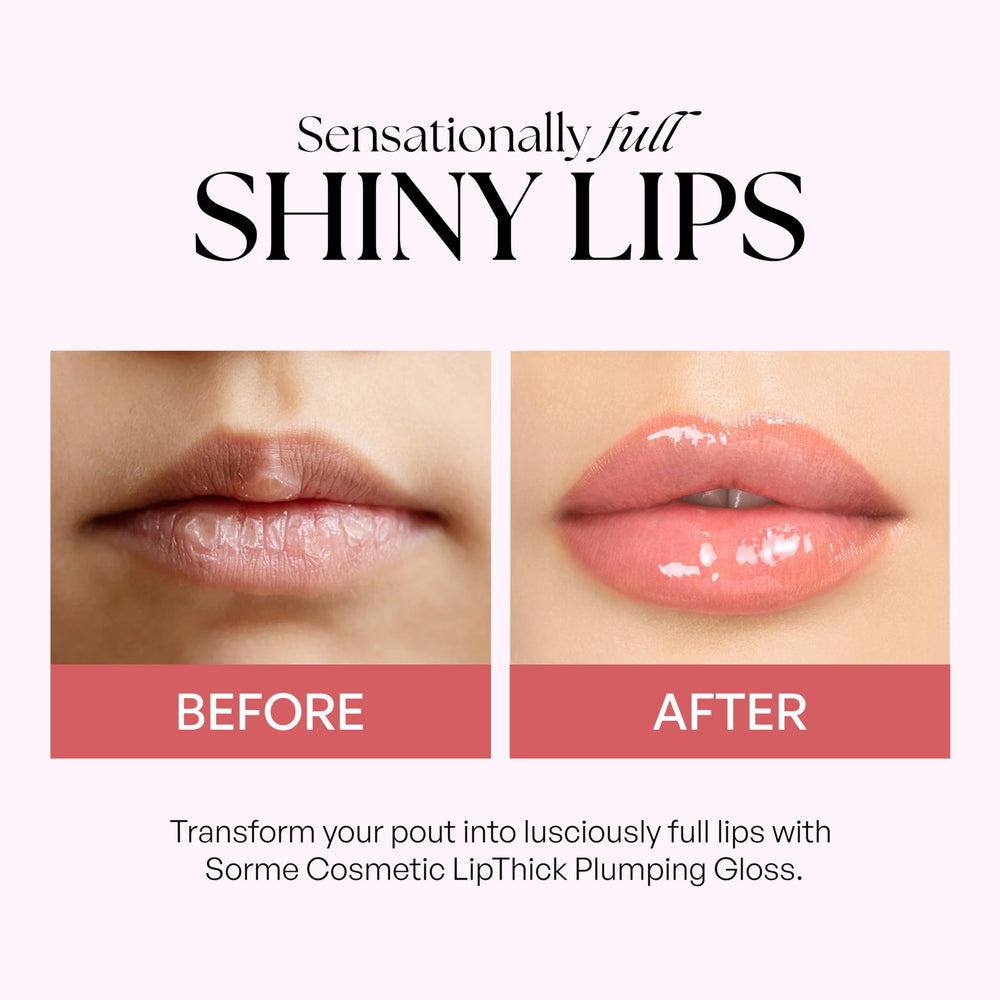 SORMÉ Lip Thick Gloss Diva swatch reveals shimmer shade and hydrating finish.
