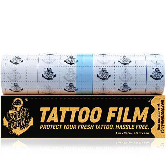 Sorry Mom tattoo aftercare bandage packaging for quick, clean application