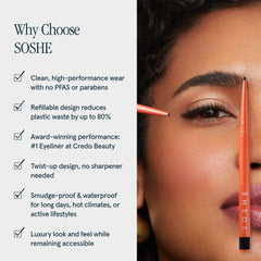 SOSHE Clean Beauty standard; paraben- and sulfate-free formula