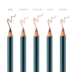 SOSHE no-drag swatch on lips during application.