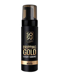 Sosu Dripping Gold bottle pouring mousse for a streak-free tan.