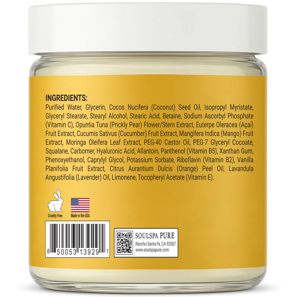 SOULSPA PURE cream-to-mask texture shown on skin after application
