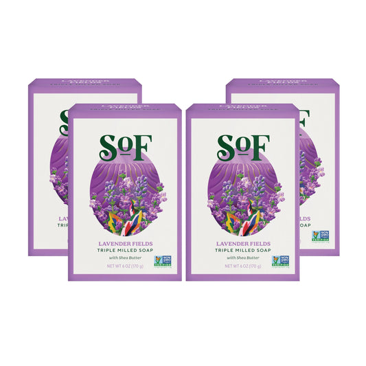 South Of France Lavender Fields bar soap pack offers a soothing cleansing ritual for daily use.