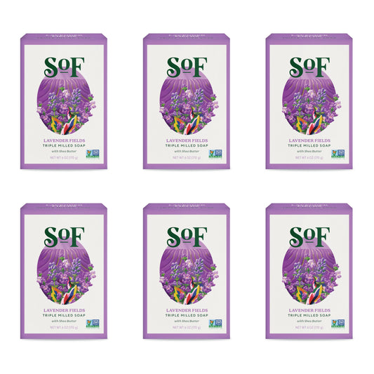 South Of France Lavender Fields bar soap with lavender scent for daily cleansing.