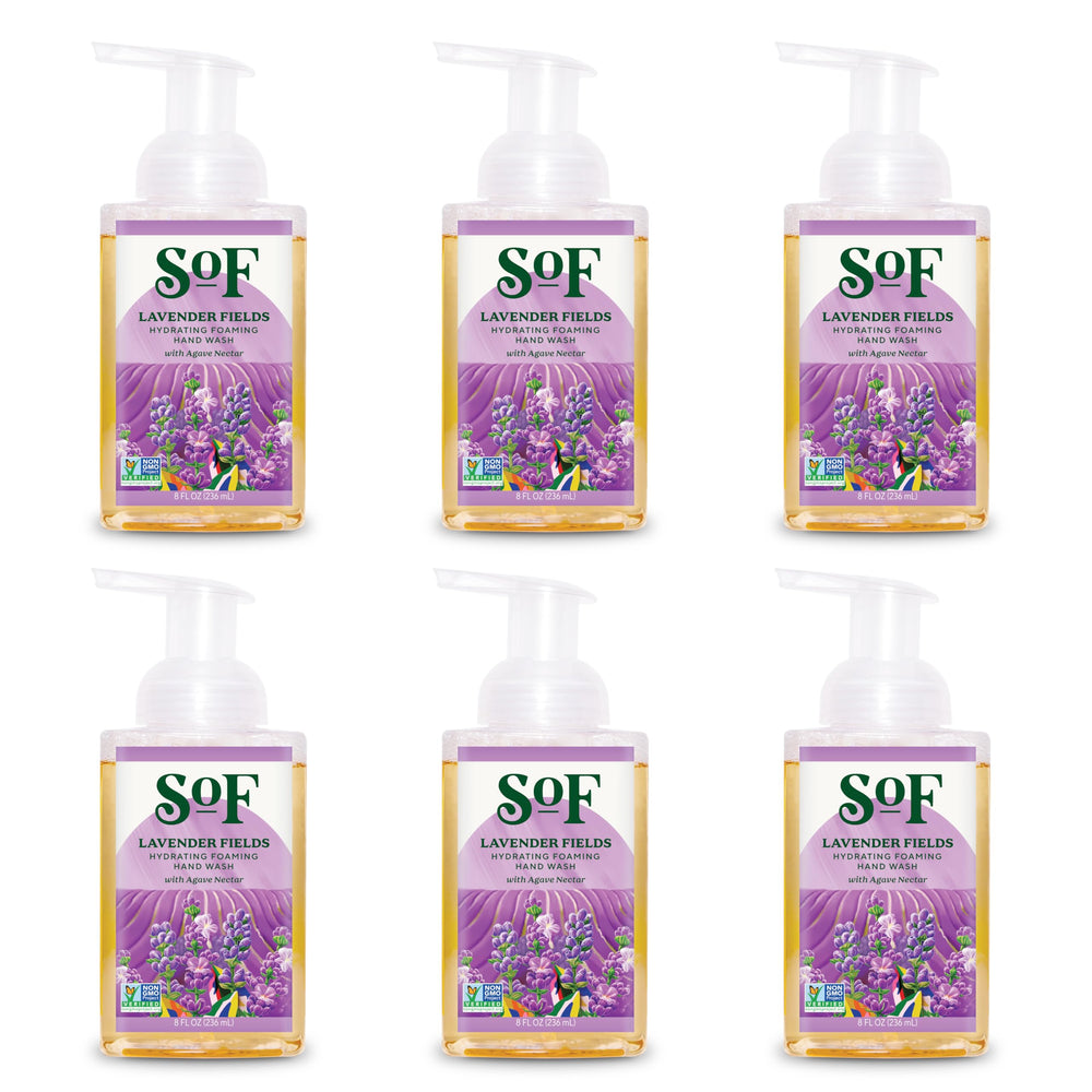 South Of France SoF Lavender Fields bottle shows calming aroma and hydrating formula