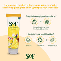 Texture shot of SoF cream absorbing quickly for a non-greasy feel.
