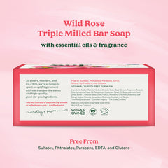 South Of France SoF Wild Rose bar soap ingredients nourish skin with coconut oil.