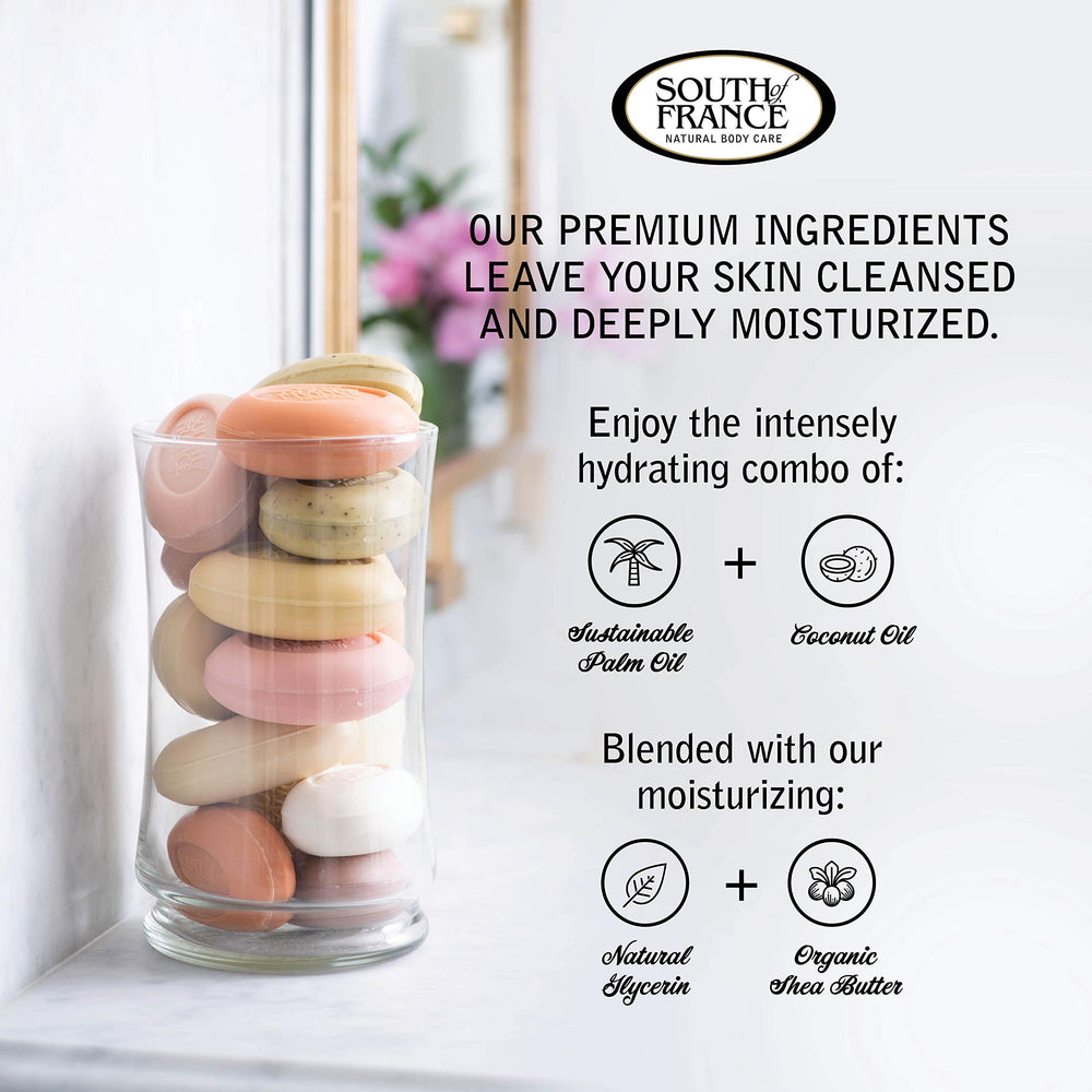 South Of France bar rubbed on skin demonstrates smooth glide