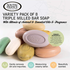 South Of France bars array shows varied scents and long-lasting 6oz bars
