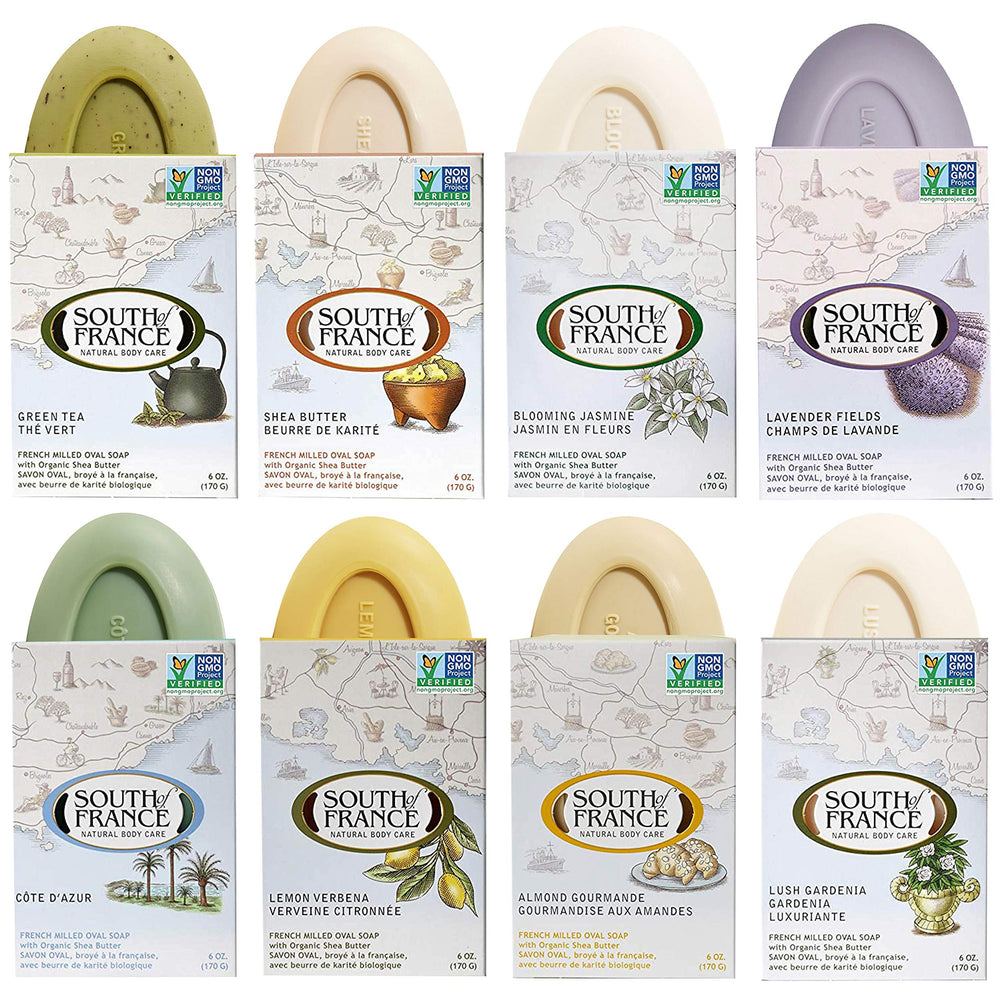 South Of France triple milled soap front pack view for long-lasting cleansing