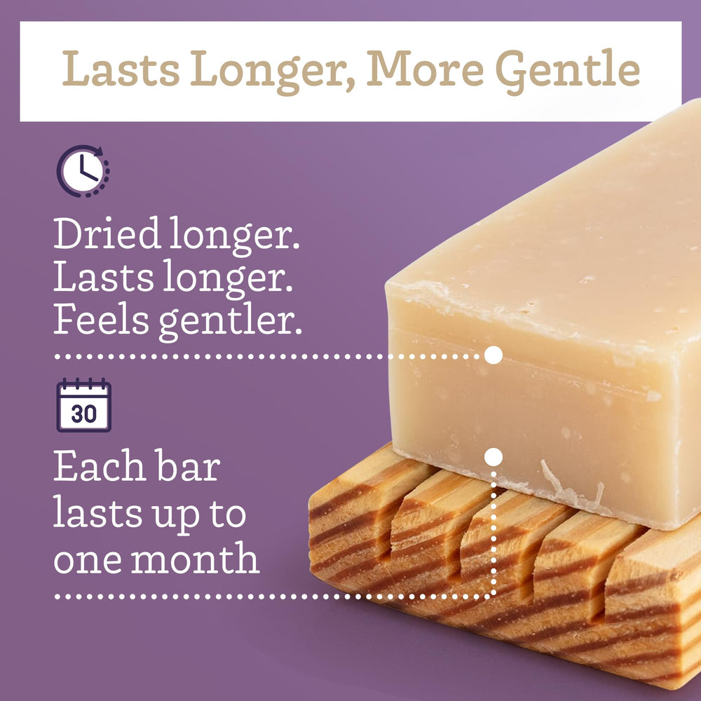 Creamy texture of Southern Natural Lavender Goat Milk Soap Bar enhances application