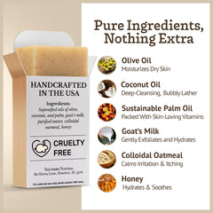 Southern Natural Oatmeal Soap Bar lather demo – rich foam that rinses clean