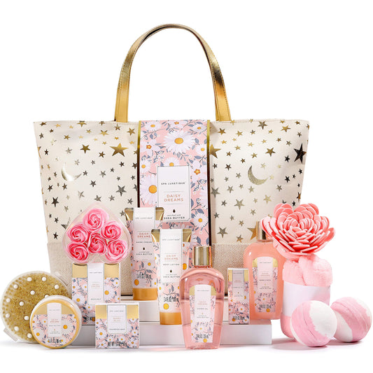 Spa Luxetique Daisy Dream 15-piece bath set for at-home spa rituals
