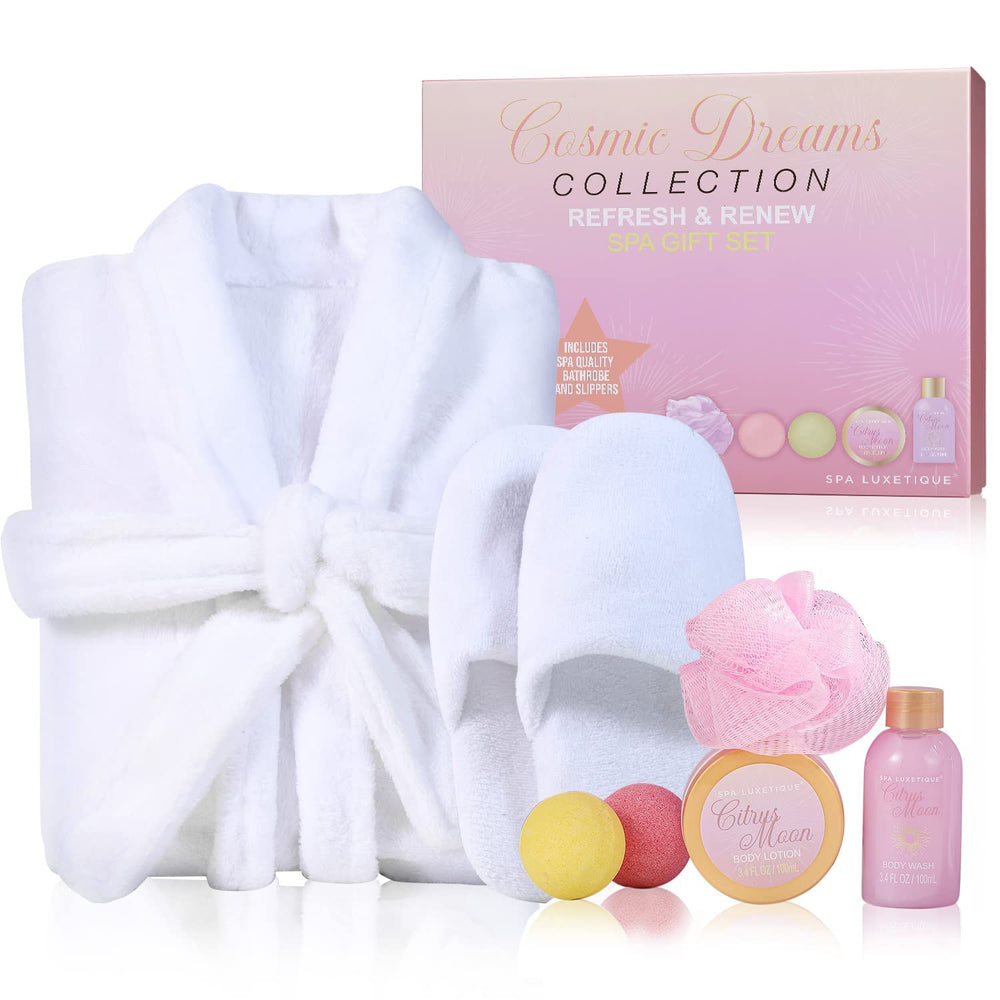 Spa Luxetique robe texture highlights ultra-soft flannel for cozy at-home spa days.