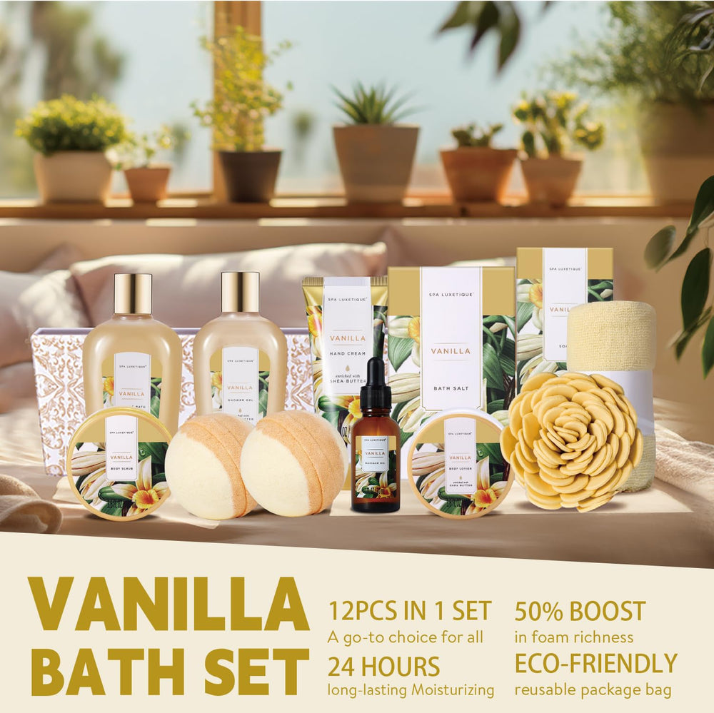 Spa Luxetique vanilla bath bombs ready to fizz for a soothing soak