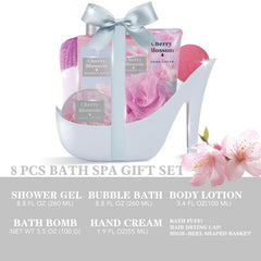 Spa Luxetique World cherry blossom bath bombs for a floral, uplifting bath experience