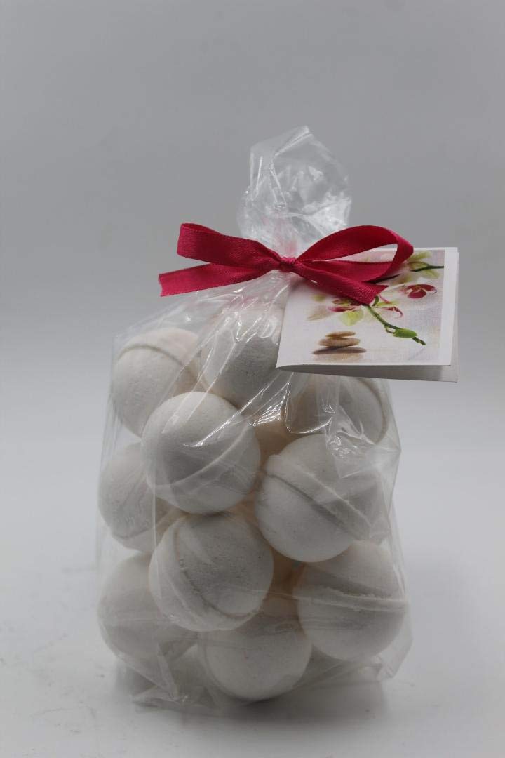 Spa Pure Vanilla bath bomb close-up showing gum-drop shape and moisturizing feel