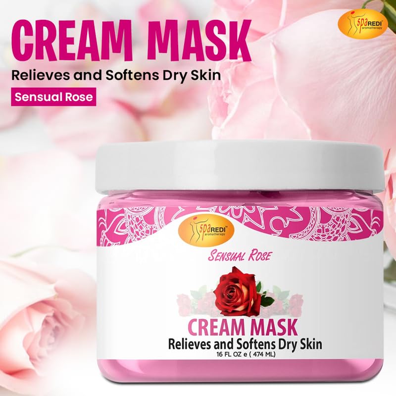 SPA REDI cream mask texture close-up highlighting rich hydration and smoothing.
