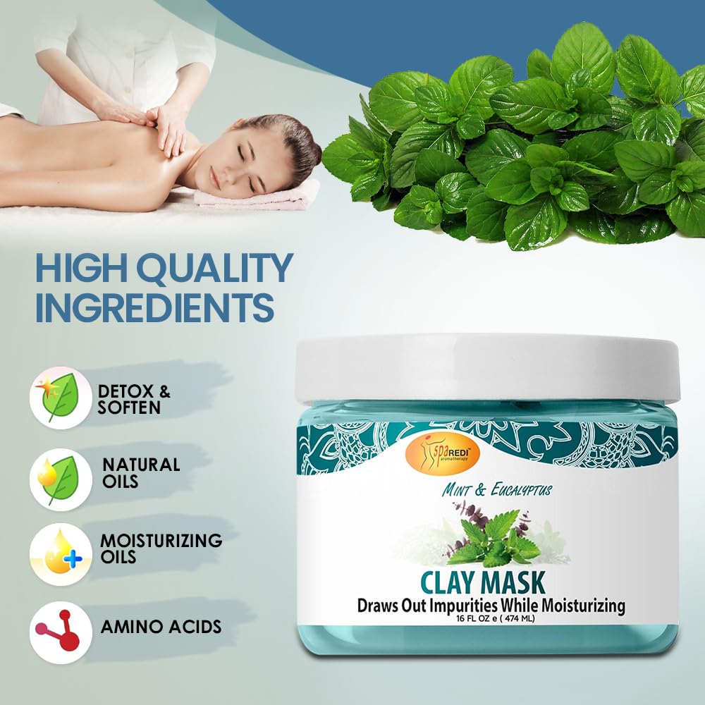 SPA REDI clay mask detox and pore purifying effects after use.