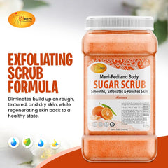 Moisturized skin texture after exfoliation with SPA REDI Mandarin Sugar Scrub.
