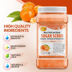 Skin after use with glow and hydrated look from SPA REDI Mandarin Scrub.
