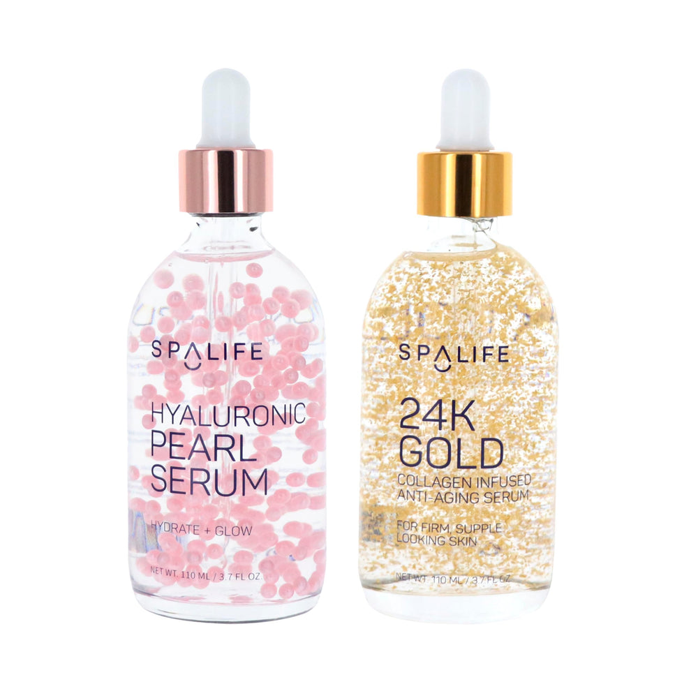 SpaLife 24K Gold Collagen serum bottle delivers radiant glow and improved skin resilience.