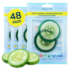 SpaLife cooling cucumber eye pads provide a refreshing cooling effect to soothe under-eye puffiness.
