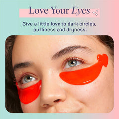 SpaLife heart-shaped under-eye masks close-up highlights soothing hydrogel texture and hydration