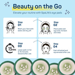 SpaLife under-eye puffiness pads reduce swelling with soothing cucumber essence.