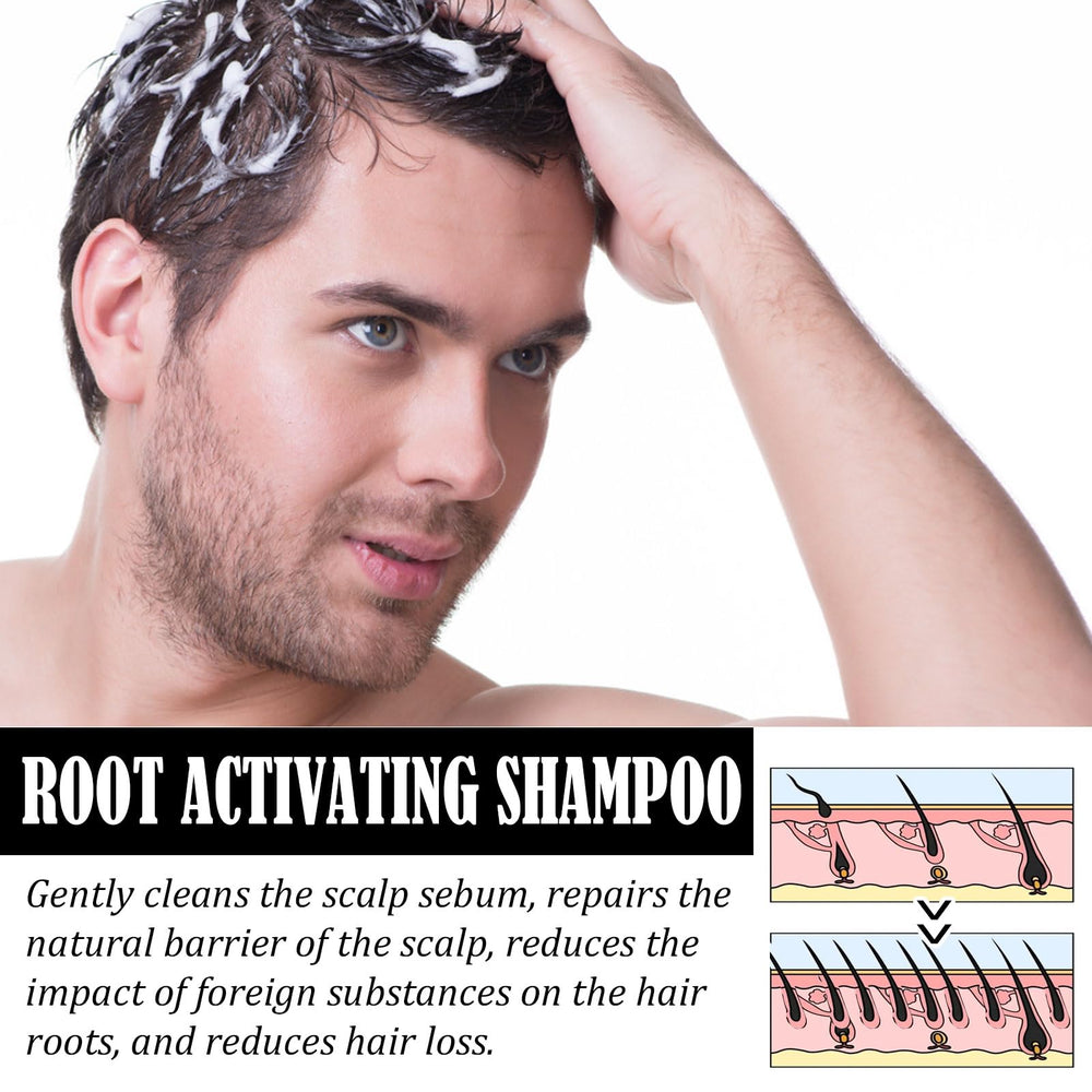 SPARTAN REPAIR SHAMPOO massaging scalp demonstrates an easy two-minute routine.