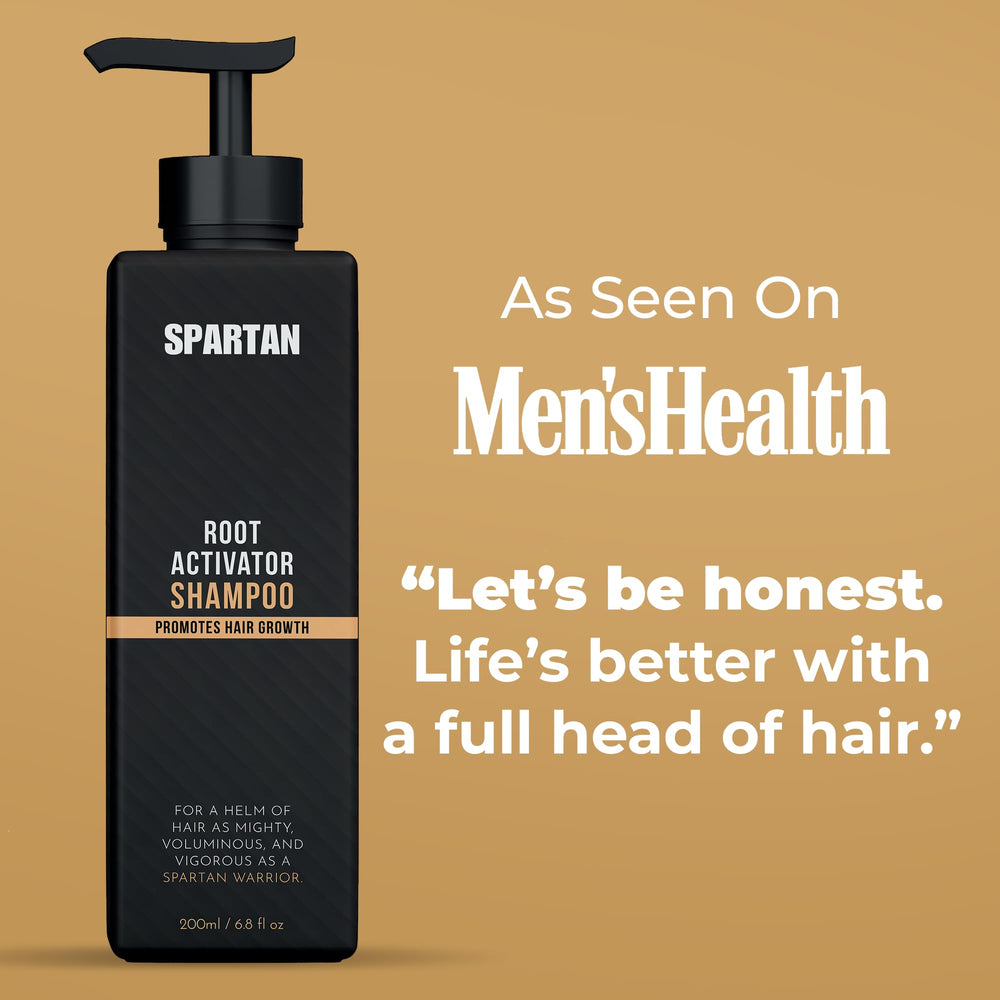 SPARTAN Root Activator Shampoo creates rich lather for cleansing.