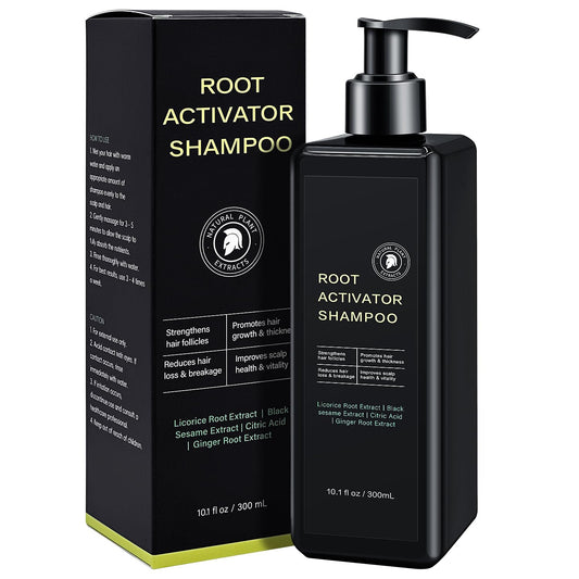 SPARTAN HAIR Root Activator Shampoo bottle front showcasing premium packaging and scalp care benefits