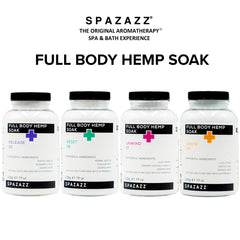 Spazazz Full Body Hemp Soak texture close-up reveals mineral-rich crystals.