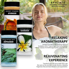 SPAZAZZ Spa Bombzz configuración para jacuzzi con aromaterapia suave.
