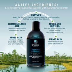 Menthol cooling visible in Sphagnum Botanicals shampoo close-up.