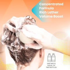 Orange Zest bar lather shown for travel-friendly daily haircare in compact form.