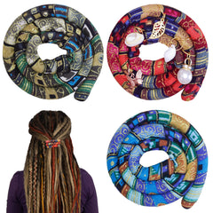 Spira Lock 16-inch colorful wrap dreadlock hair tie securing thick locks