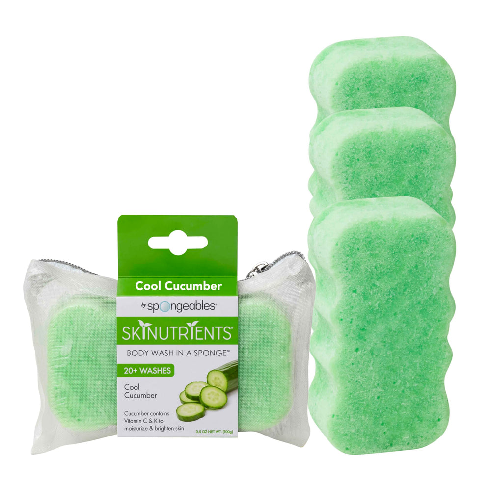 Spongeables Cool Cucumber 3-count package for easy at-home spa setup