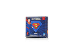 Spongellé Superman Citrus Buffer releasing citrus and spice aroma in the shower.