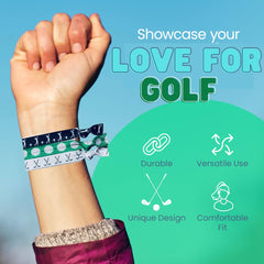 Sportybella black golf club design hair ties deliver crease-free styling for school matches.