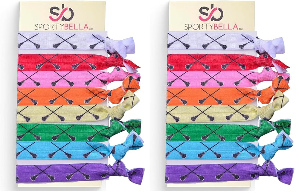 SportyBella lacrosse hair ties in rainbow colors for crease-free ponytails