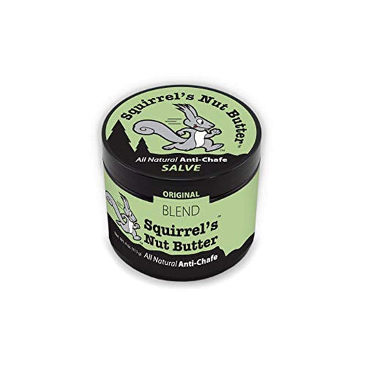 Squirrel's Nut Butter anti-chafe salve in tub for athletes
