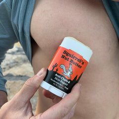 Squirrel's Nut Butter post-race care to soothe dry skin after activity.
