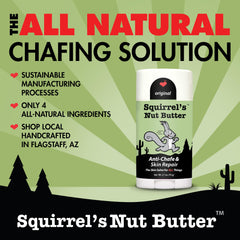 Squirrel's Nut Butter Anti Chafe Stick on thighs prevents rubbing during long runs