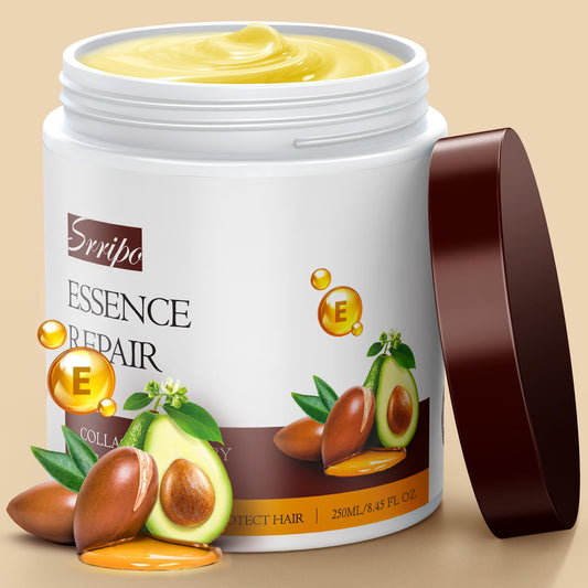 Srripo collagen hair mask pack front signaling premium deep conditioning.
