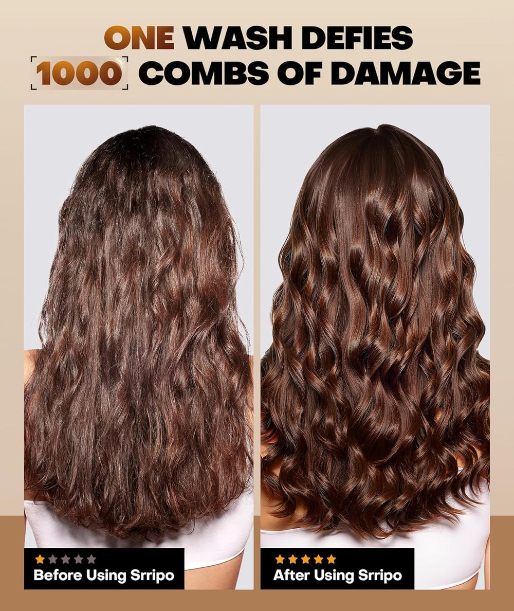 Applying Srripo deep-conditioning cream for lightweight hydration