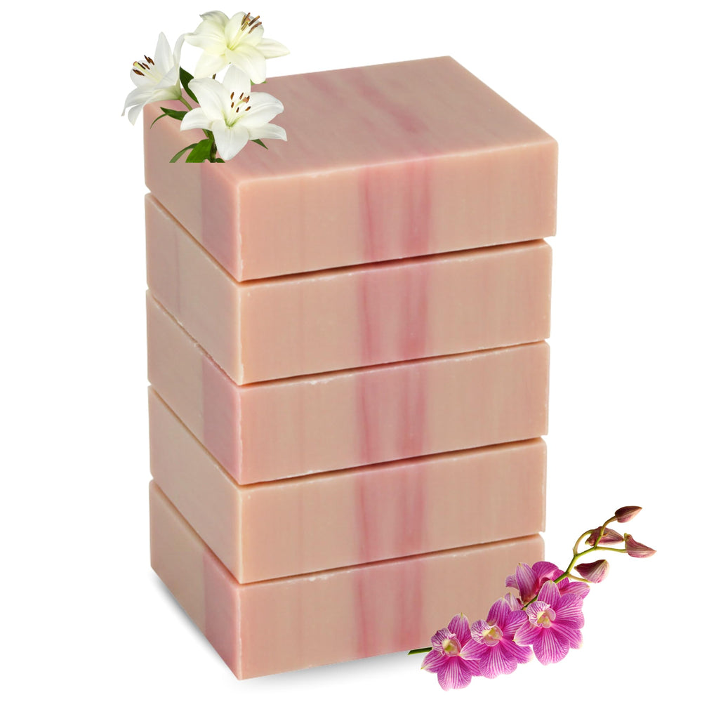 SSA White Orchid & Lily natural soap bar unwrapped showcases calming fragrance for daily cleansing